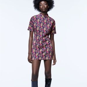 Zara Printed Mini Dress | Size M